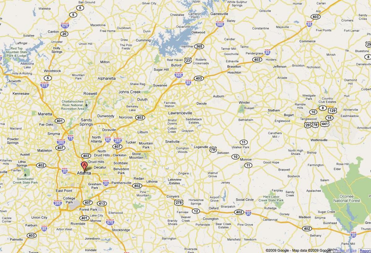 mappa di Atlanta, ga