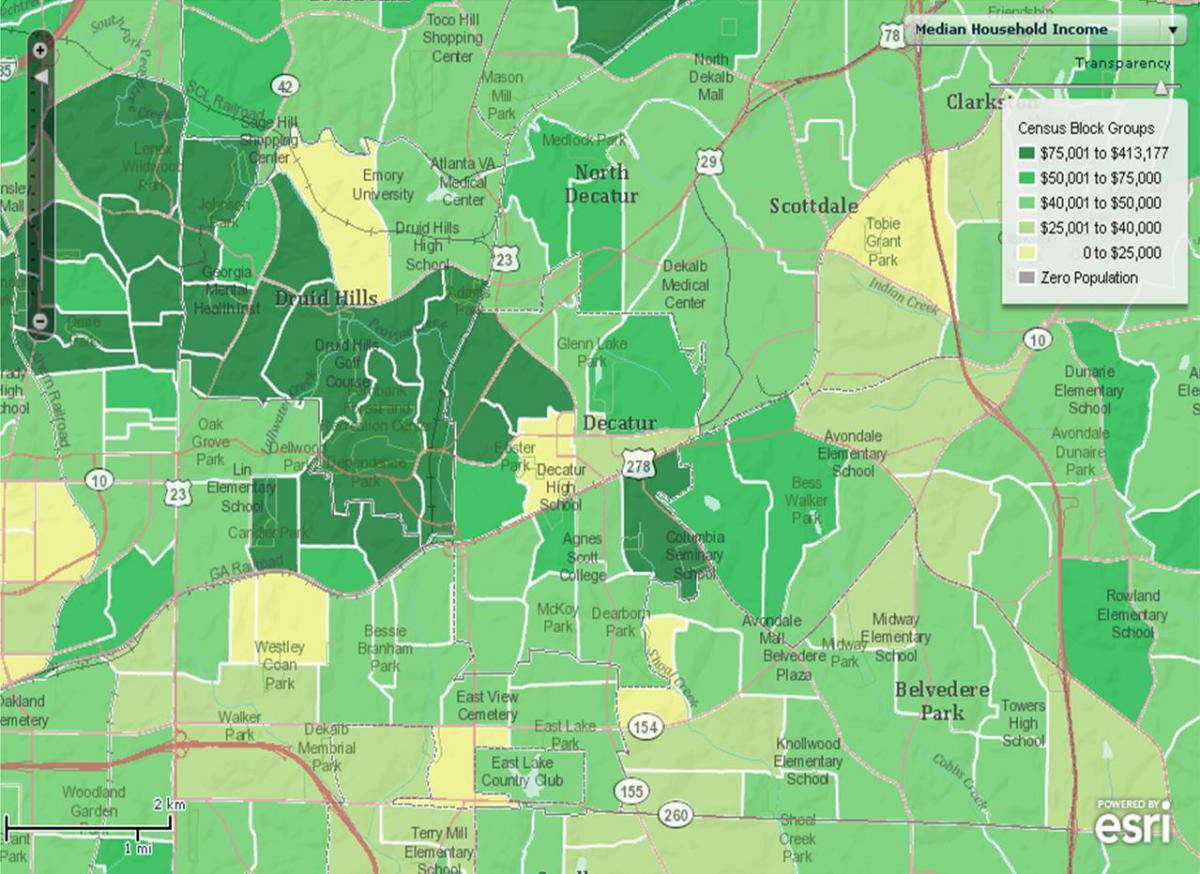 mappa demografica di Atlanta