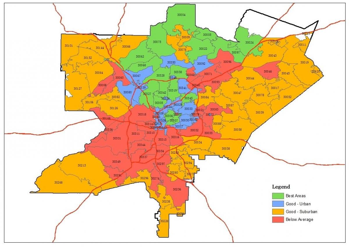 Atlanta c.a.p. mappa
