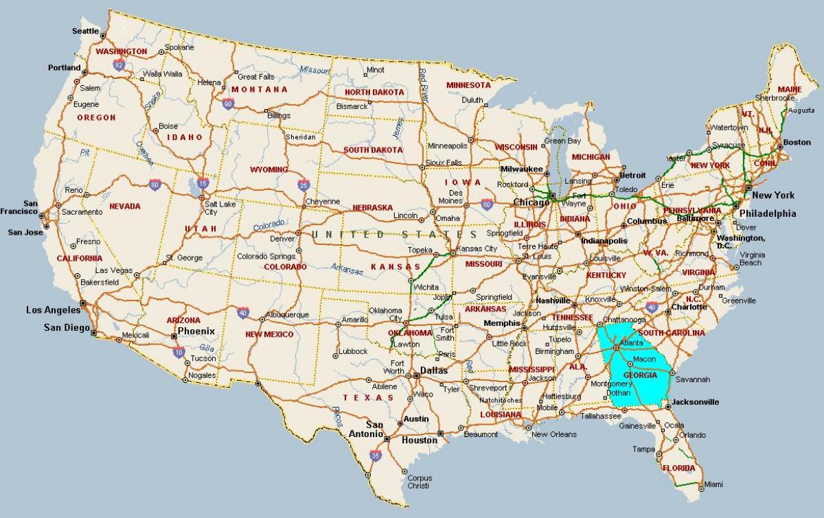 mappa della Georgia (USA)