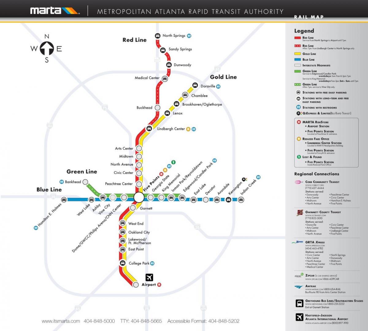 MARTA mappa della metropolitana