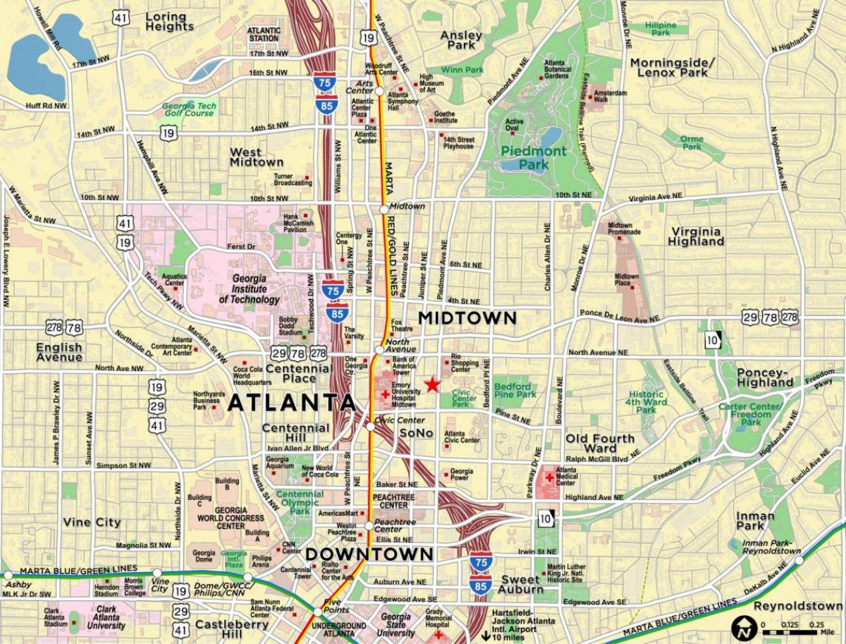 mappa di midtown Atlanta