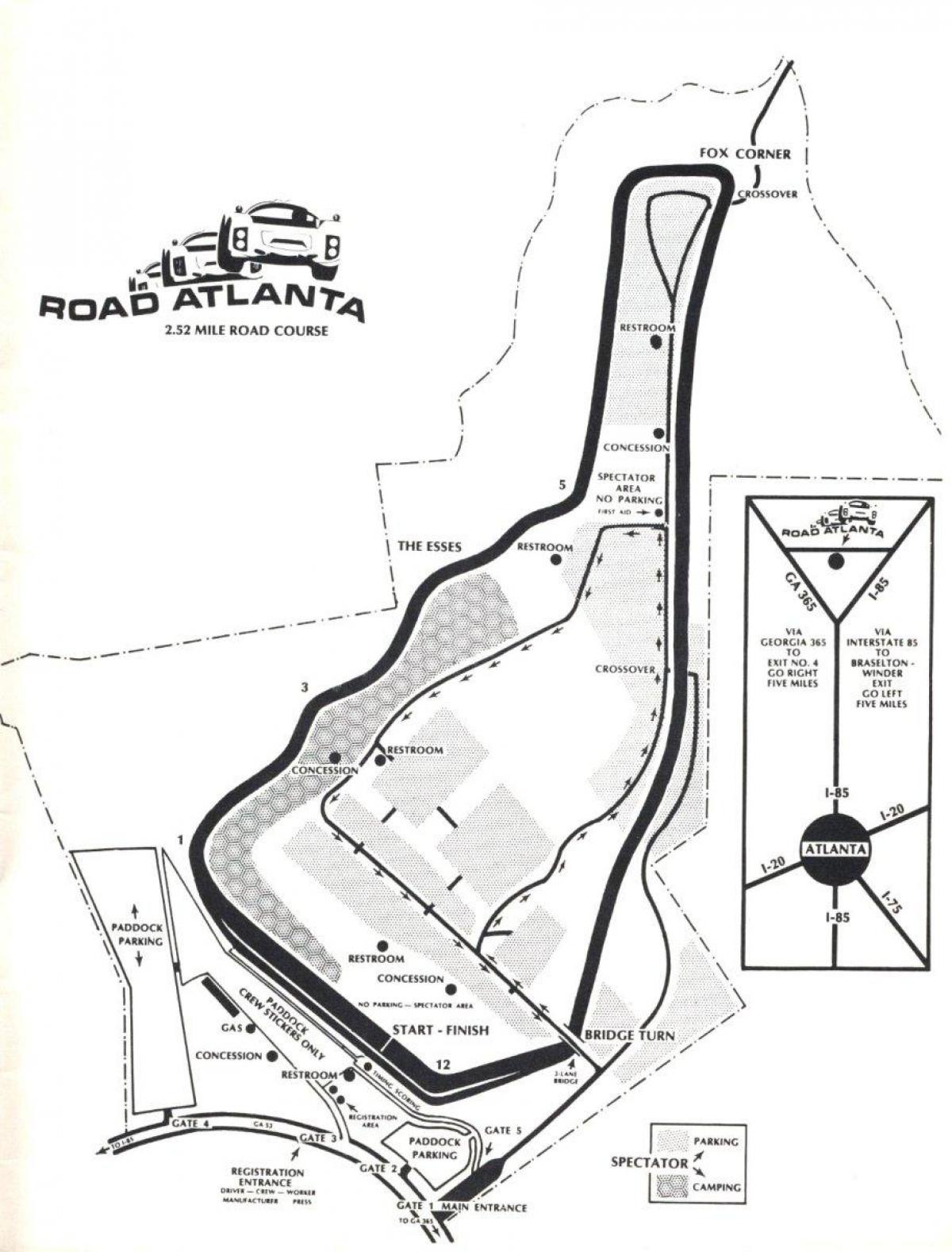 mappa di road Atlanta traccia