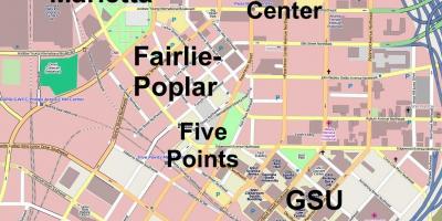 Mappa del centro di Atlanta