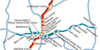 Mappa di metropolitana di Atlanta