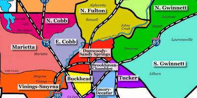 Mappa di Atlanta periferia