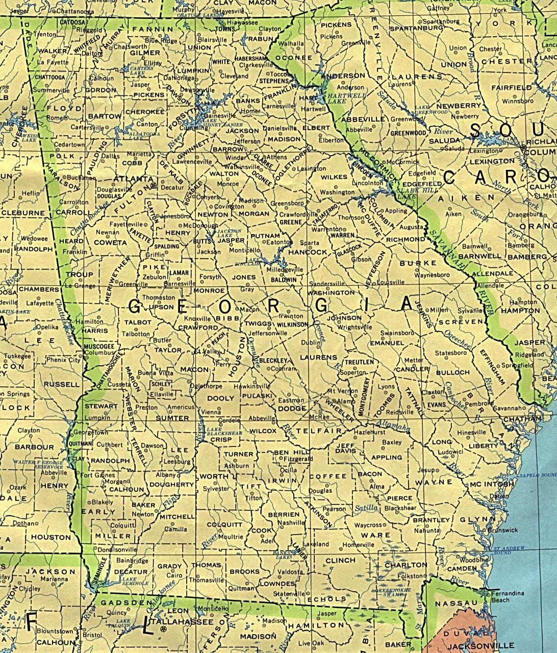 mappa della città in Georgia