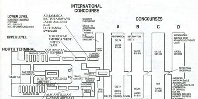 Mappa di atl aeroporto